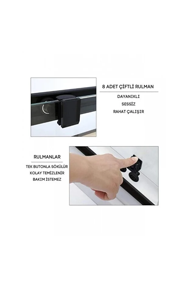 Duşakabin Kare Siyah Kumlama Karomat Desen Cam